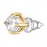 Mono Orecchino Unisex Luca Barra OK1472 Punto Luce In Acciaio Dorato Con Zircone 5 mm