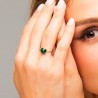 Anello Donna Luca Barra ANK722 In Acciaio Con Zircone Verde