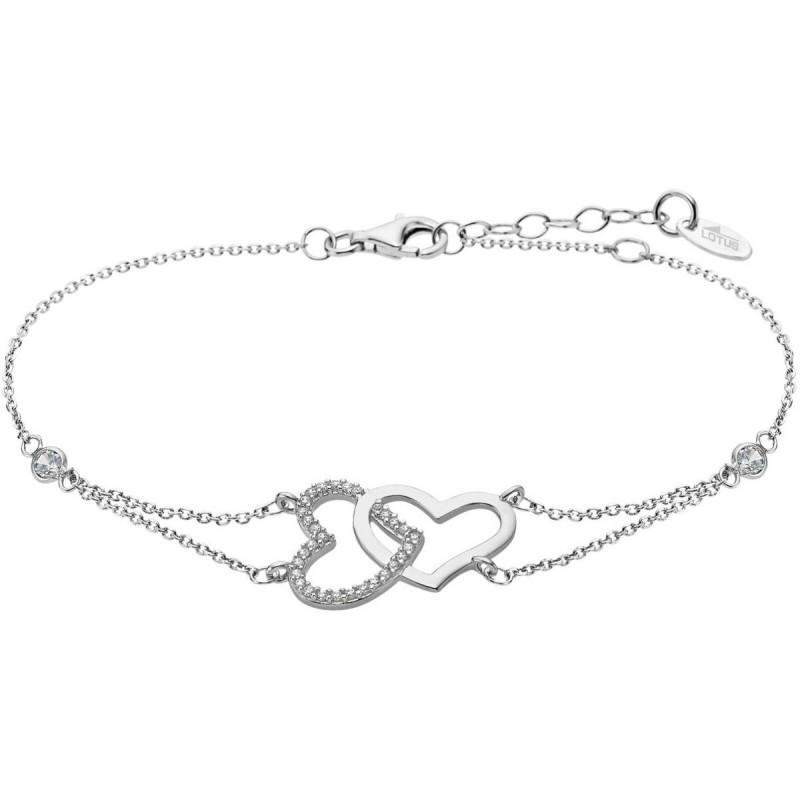 Bracciale Donna Lotus Silver LP1818-2/1 In Argento Con Cuori E Zirconi