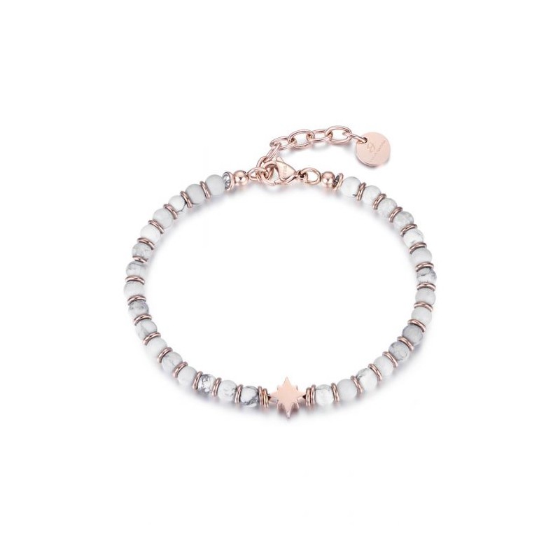Bracciale uomo con pietre bianche Luca Barra BA1197