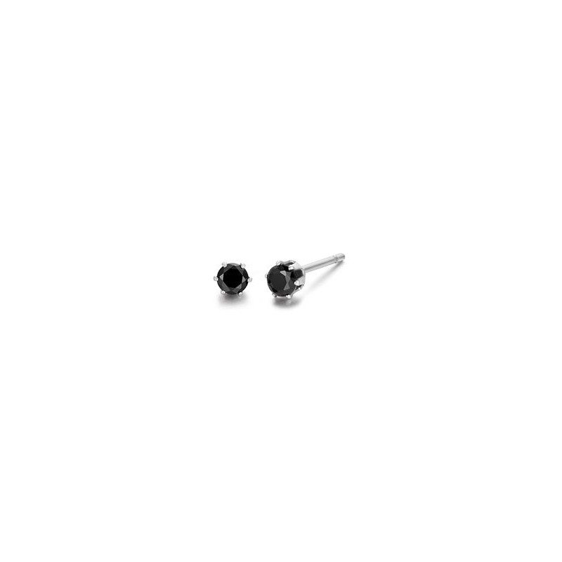 Orecchini Unisex Luca Barra OK923 Punto Luce In acciaio Con Zircone Nero
