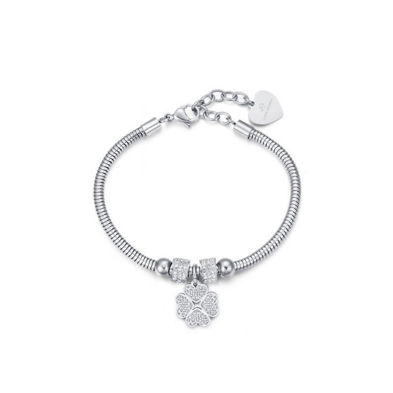 Bracciale Donna Luca Barra BK1940 Con Quadrifoglio E Strass