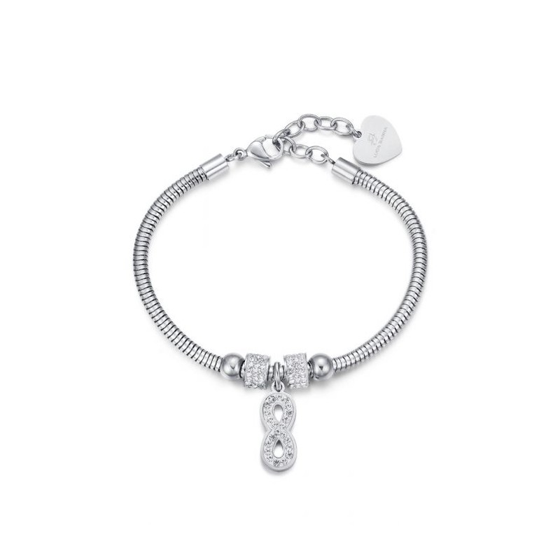 Bracciale  Donna Luca Barra BK1935 In Acciaio Con Infinito E Strass