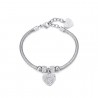 Bracciale Donna Luca Barra BK1933 In Acciaio Con Cuore Con Strass