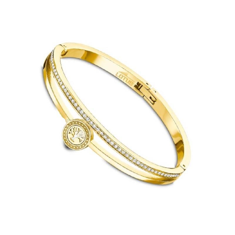 Bracciale Donna Rigido Lotus Style LS2121/2/3 In Acciaio Dorato Con Albero Della Vita