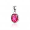Pendente in argento con pietra rosso chiaro Trova Gioielli 5119-R