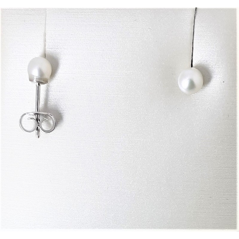 Orecchini Donna MIKIKO M.GTR40 B In Oro Bianco Con Perle Di Acqua Dolce 4-4,5