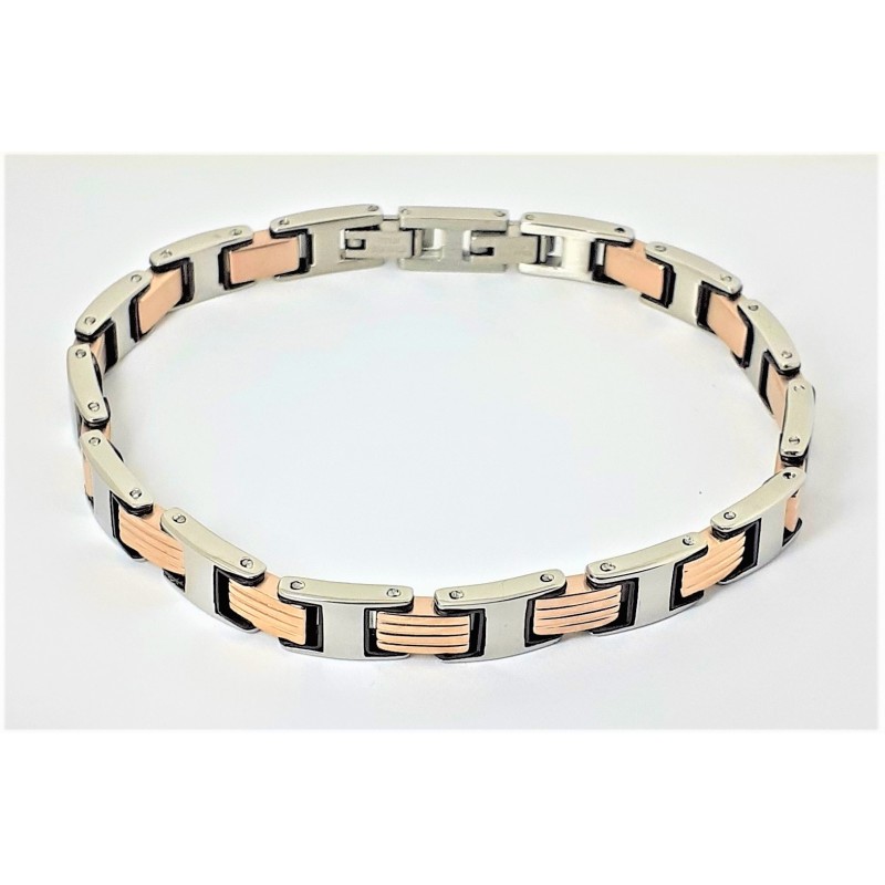Bracciale Uomo ARKANO BAC75R In Acciaio Bicolore Argento E Rosé