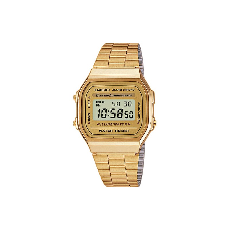 Orologio Uomo Casio Vintage Con Cassa E Cinturino Dorati A168WG-9EF