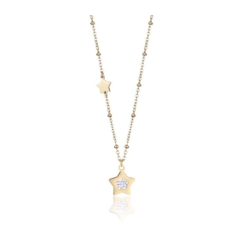 Collana donna in acciaio dorato con stelle Luca Barra CK1500