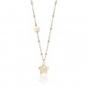Collana donna in acciaio dorato con stelle Luca Barra CK1500