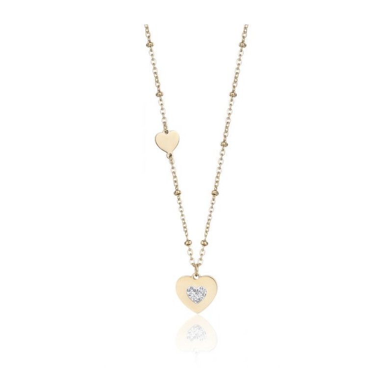 Collana donna in acciaio dorato con cuore Luca Barra CK1501