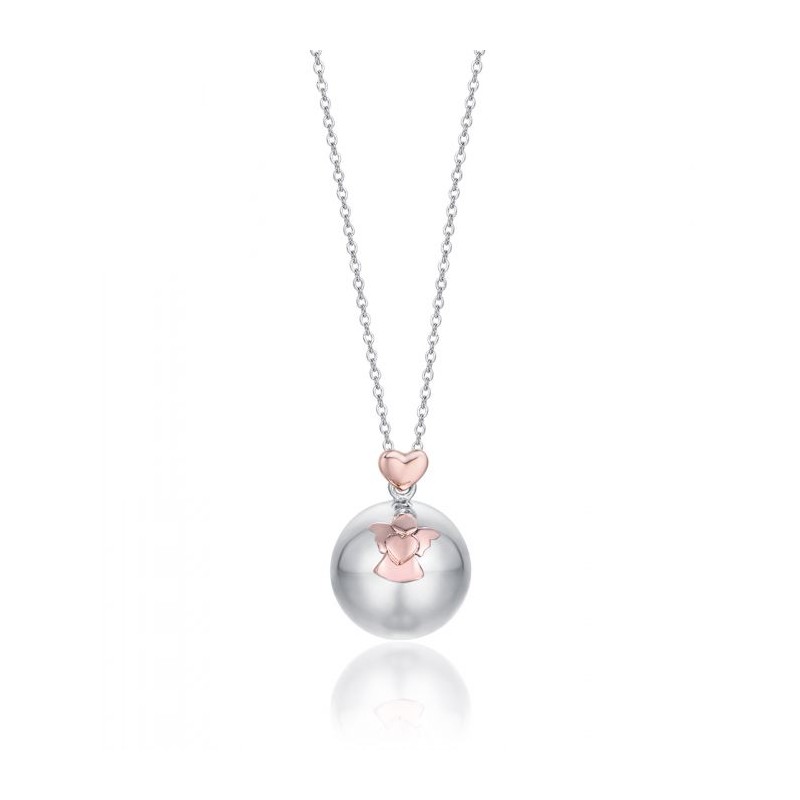 Collana Donna Luca Barra CK1464 Con Pendente Chiama Angeli Con Angelo Rosé