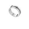 Anello Uomo Luca Barra In Acciaio Con Cristalli Neri AN108.31