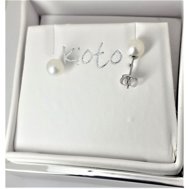 Orecchini in oro bianco 18 K con perla coltivata Kioto 300B