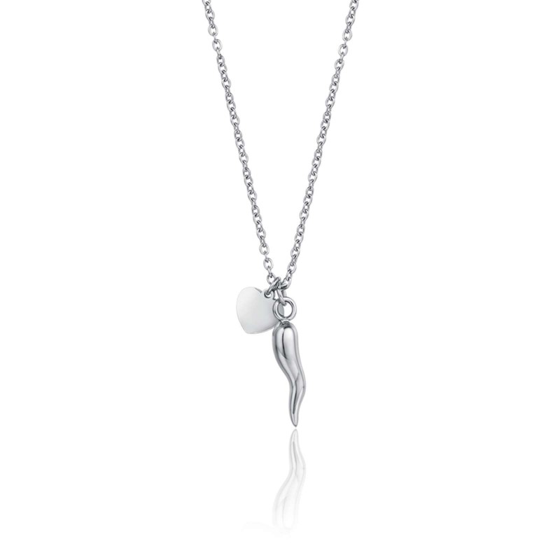 Collana Donna Luca Barra CK1516 Con Cornetto Portafortuna E Cuore