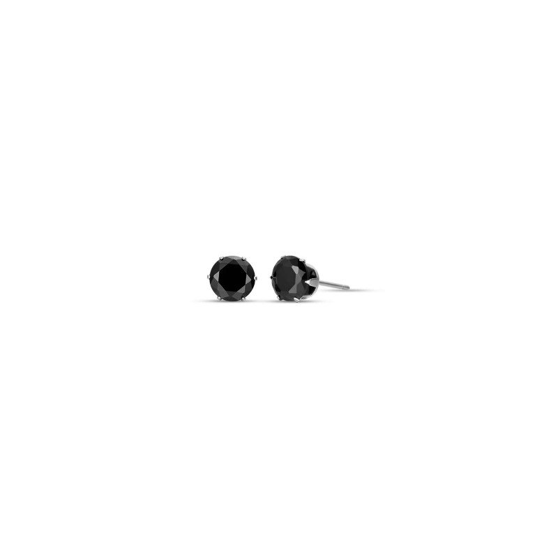 Orecchini Unisex Luca Barra OK926 Punto Luce In Acciaio Con Zirconi Neri