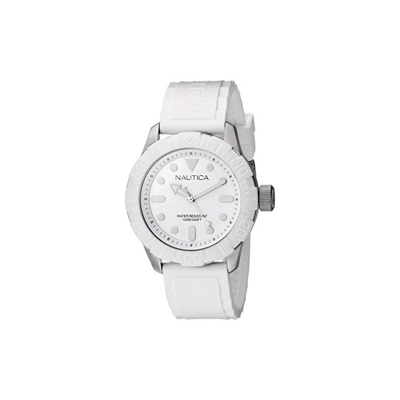 Orologio Uomo Nautica A09603G Con Cinturino In Silicone Bianco