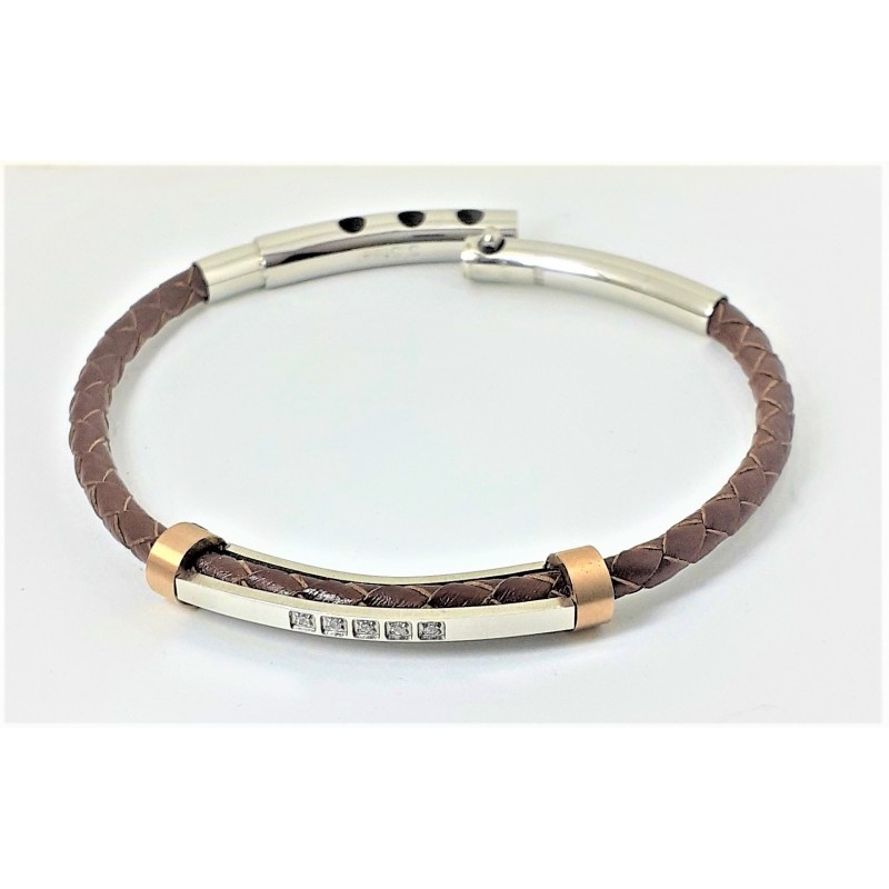 Bracciale uomo in cuoio marrone Manuel Zed L2324.4411