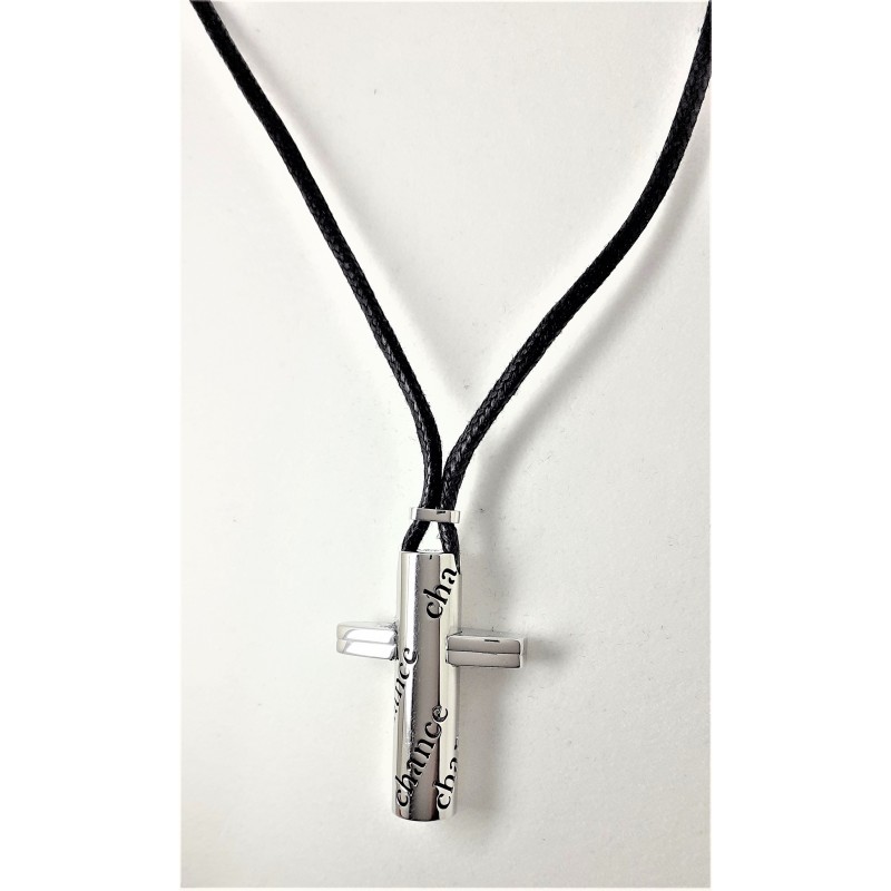 Collana uomo in filo cerato con croce Chance CU27