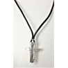 Collana uomo in filo cerato con croce Chance CU27