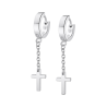 Orecchini Uomo Lotus Style A Cerchio Con Croce Pendente LS2173/4/1