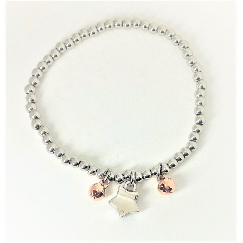Bracciale donna elastico con stella e sonaglini Ananda Steel And Co AXBR39