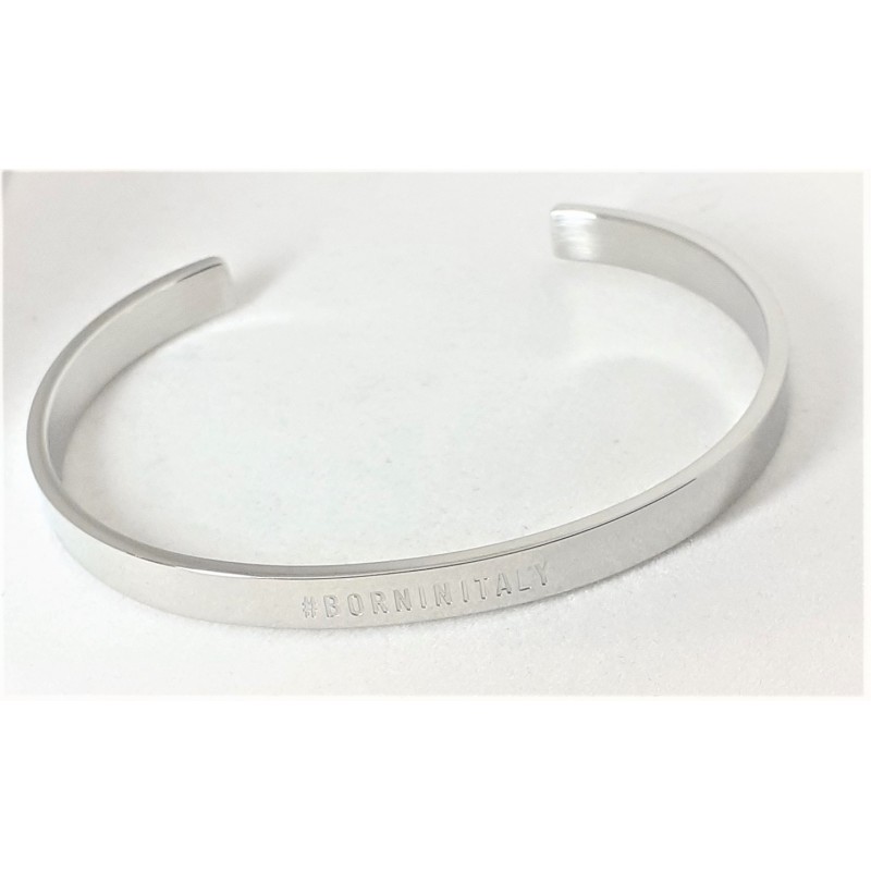 Bracciale uomo rigido con scritta "BORNINITALY" Liu-Jo MLJ223