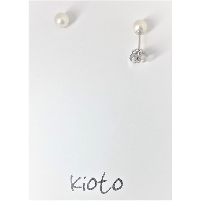 Orecchini a lobo in oro bianco con perle Kioto 300B/0