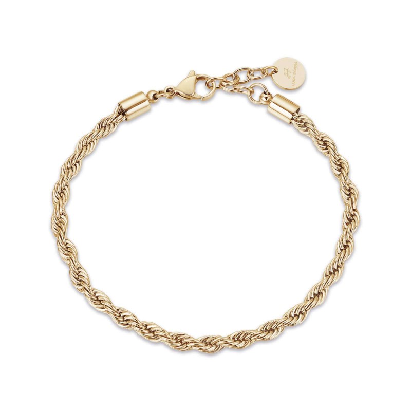 Bracciale tipo corda in acciaio dorato Luca Barra BA1267
