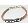 Bracciale uomo in caucciù marrone e acciaio ARKANO CAU03CNB/B