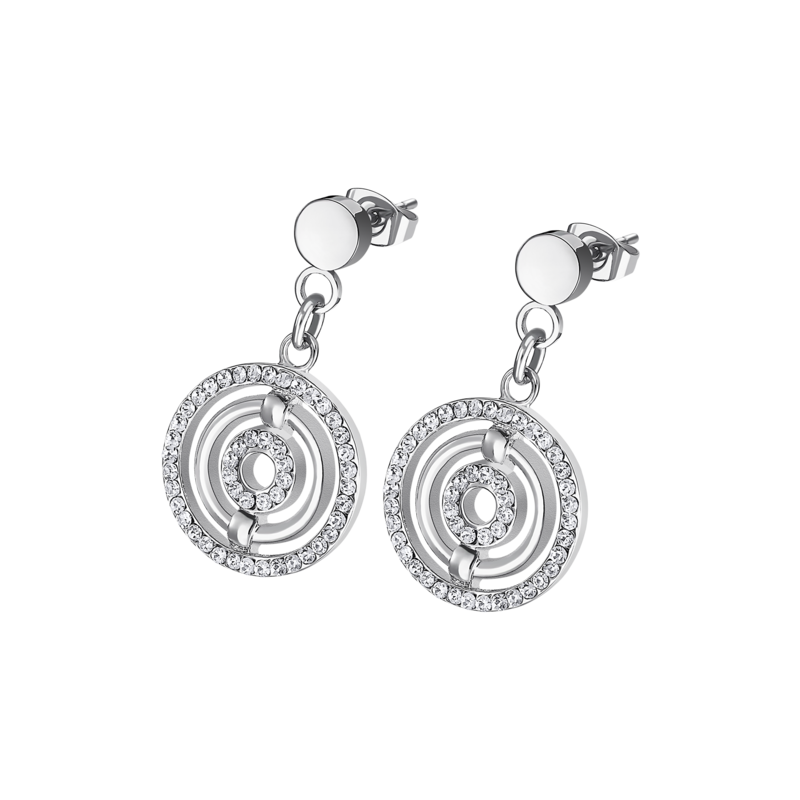 Orecchini Donna Lotus Style LS1950/4/1 Pendenti In Acciaio Con Strass