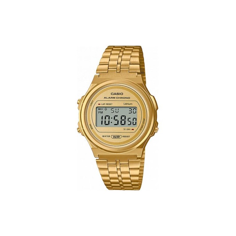 Orologio Unisex Casio Vintage A171WEG-9AEF Digitale Con Cassa E Cinturino Dorati