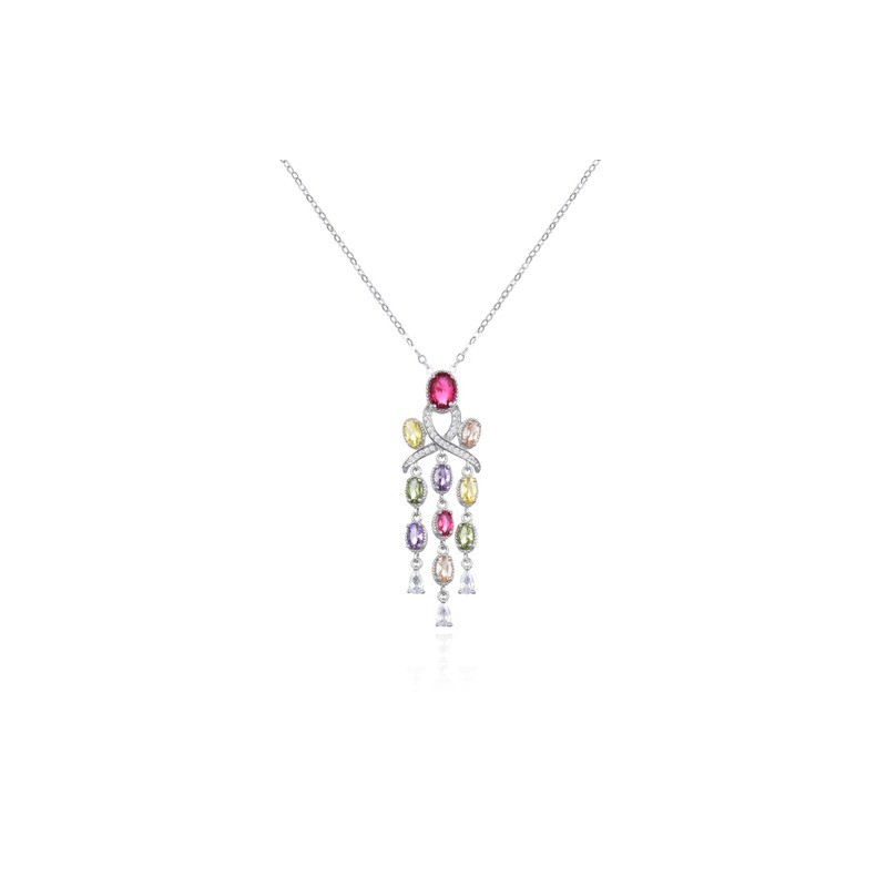 Collana donna in argento con pietre colorate Trova Gioielli 4909-1
