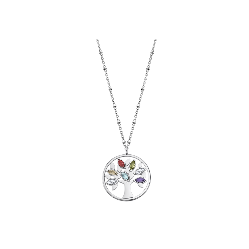 Collana Donna Lotus Style LS2192/1/1 Con Albero Della Vita E Pietre Multicolore