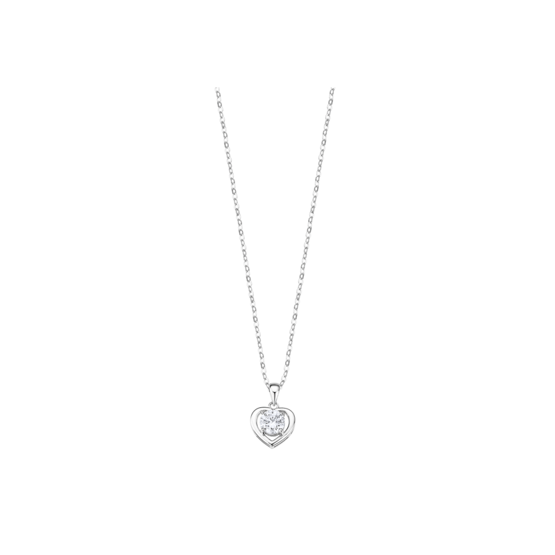 Collana Donna Lotus Silver LP3092-1/1 In Argento Con Cuore E Zircone