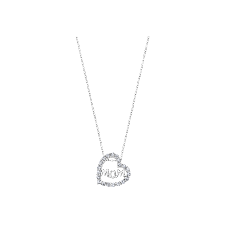 Collana donna con cuore e scritta mom Lotus Silver LP3235-1/1