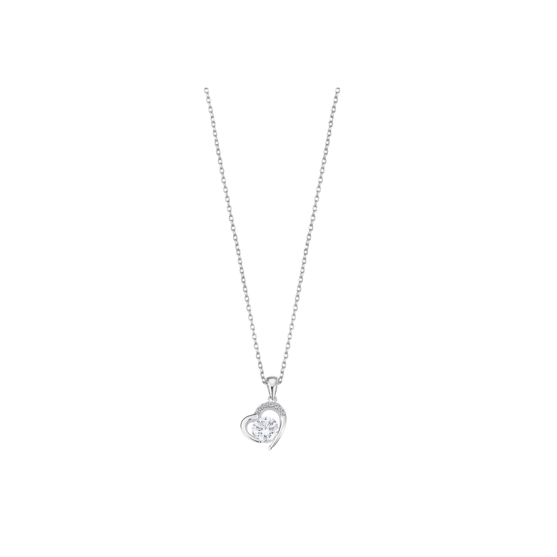 Collana Donna Lotus Silver LP3106-1/1 In Argento Con Pendente Cuore E Zirconi