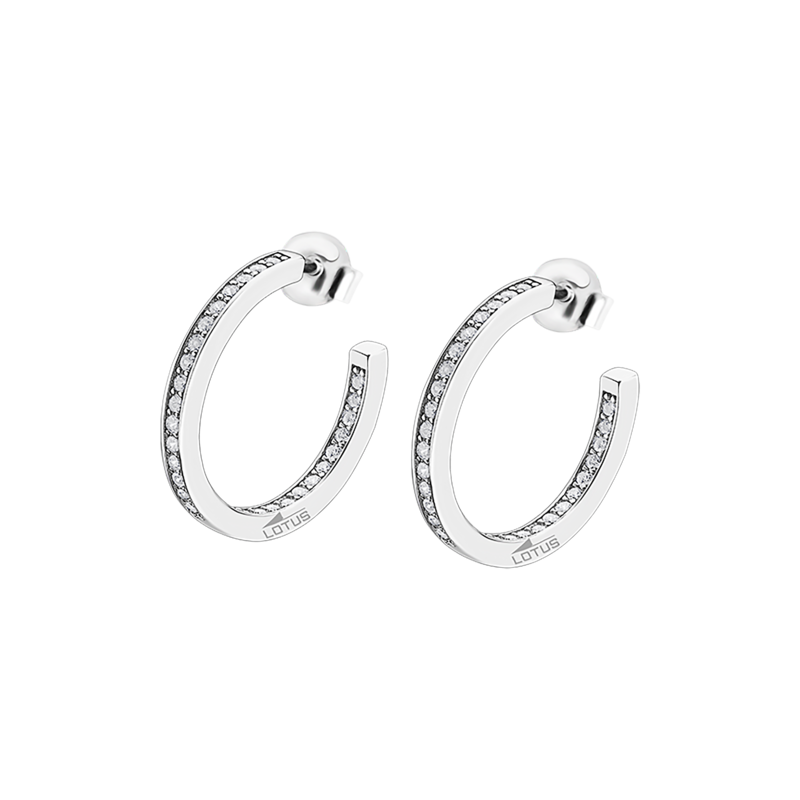 Orecchini Donna Lotus Silver LP1937-4/1 In Argento A Cerchio Con Zirconi