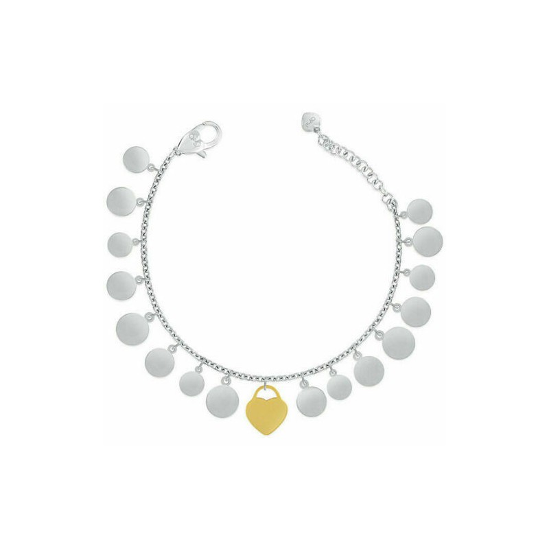 Bracciale donna in acciaio con cuore dorato OPSOBJECTS Gipsy OPSBR-752