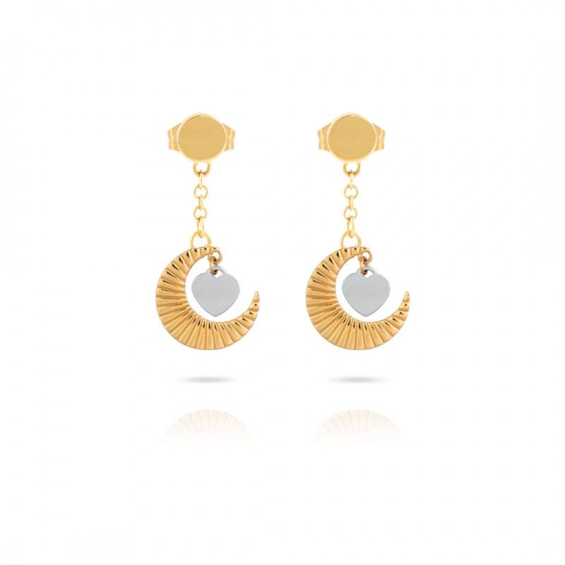 Orecchini pendenti con cuore e luna OPSOBJECTS Midnight Passion OPSOR-744