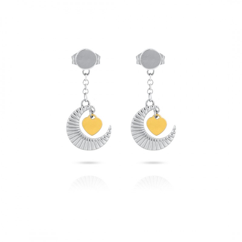 Orecchini pendenti con luna e cuore OPSOBJECTS Midnight Passion OPSOR-743