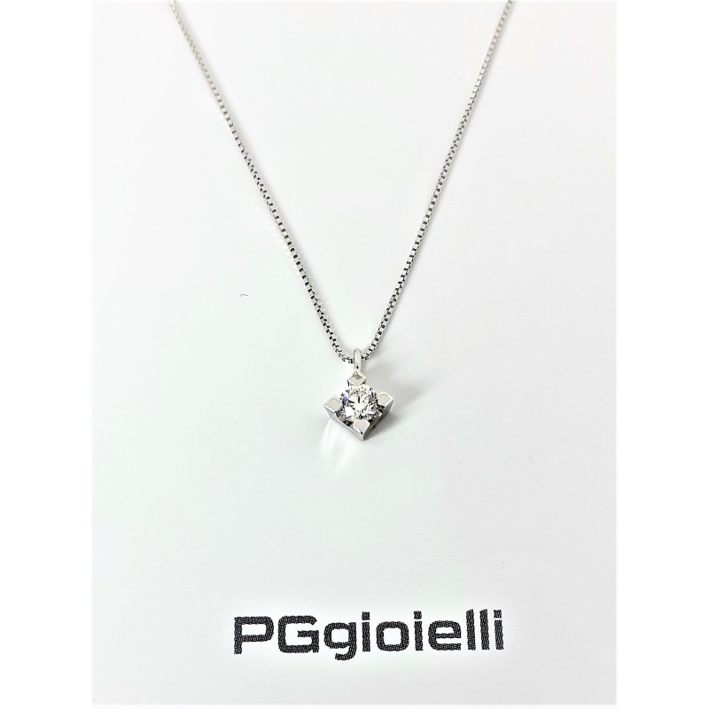 Collana donna punto luce con diamante PG gioielli PL013