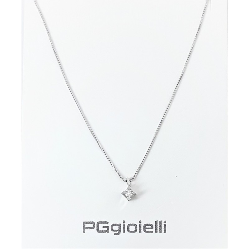 Collana donna punto luce con diamante PG gioielli PL005