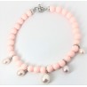 Braccale donna in pasta di corallo rosa e perle MIKIKO MB7372A4CORALLO