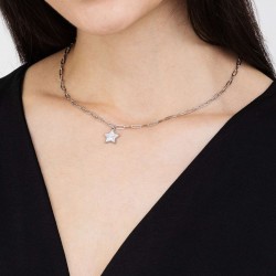 Collana donna in acciaio con stella Luca Barra CK1625