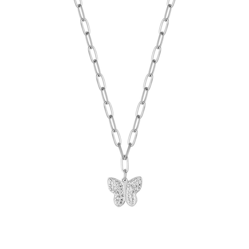 Collana donna in acciaio con farfalla Luca Barra CK1621