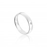 Anello a fascia tipo fede con strass bianco Luca Barra AN105.23