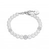 Bracciale Donna Luca Barra BK2096 In Acciaio Perle E 3 Sfere In Resina