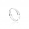 Anello in acciaio a fascia tipo fede con strass bianco Luca Barra AN105.27